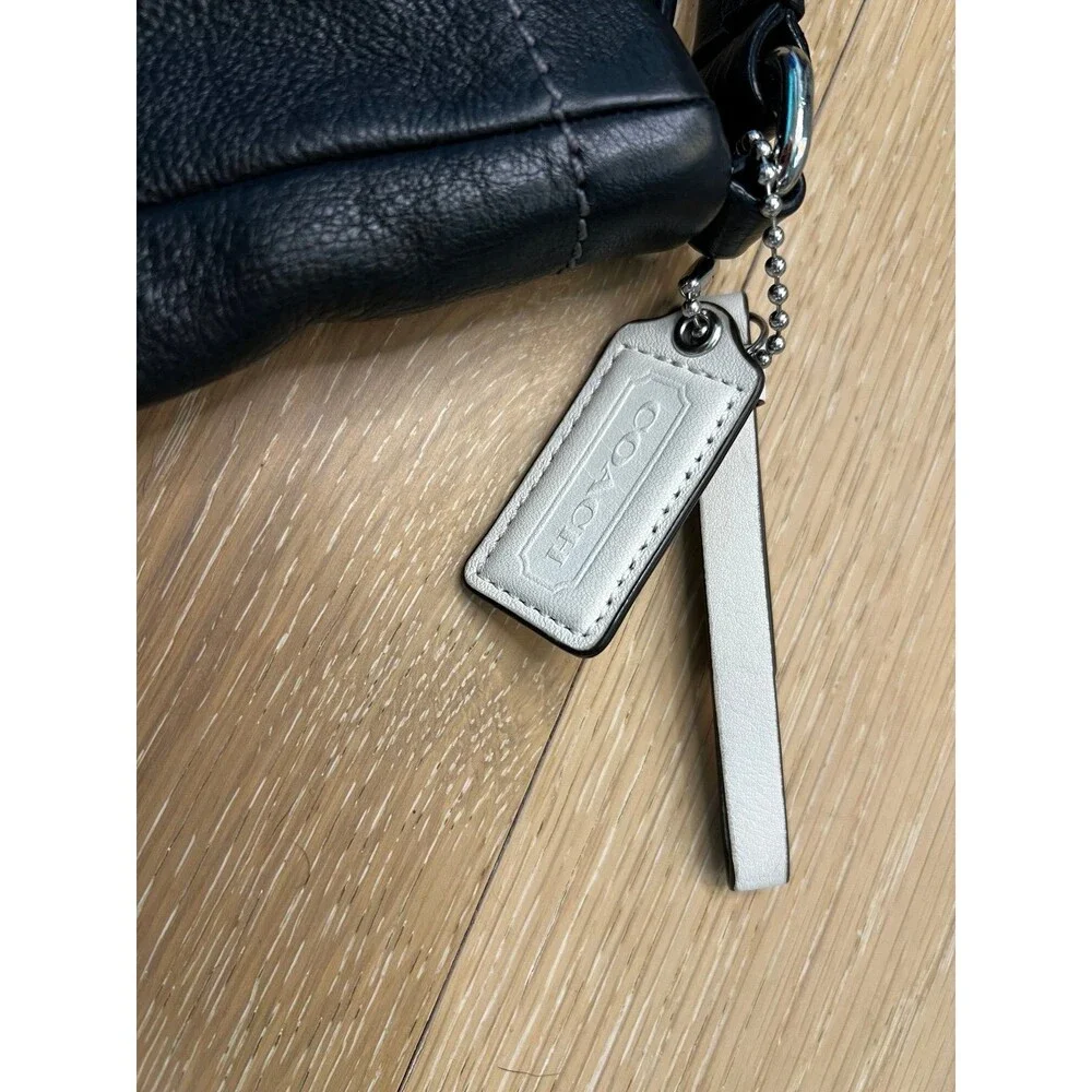 COACH Pebble Black Leather Handbag Shoulder Bag Purse Hoho K1305-F23292 - Picture 3 of 12